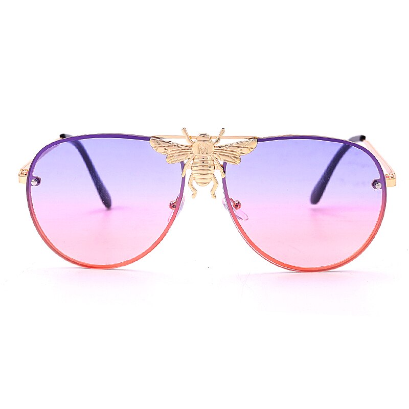 Bee Mirror Gradient Aviator Sunglasses