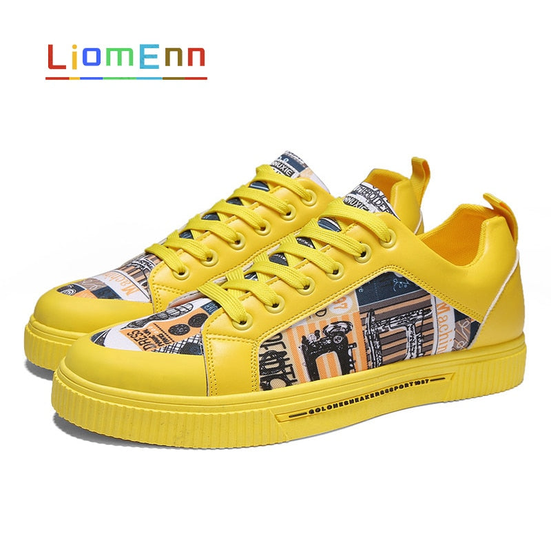 Graffiti Print Women's Flat Vulcanized Sneakers