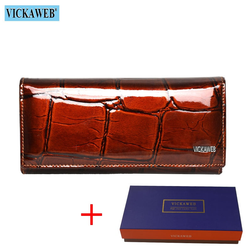 Ladies Genuine Leather Women Wallet Magnetic Hasp Wallet