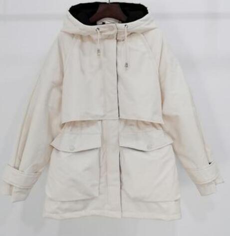 Ladies Fox Fur Hooded Down Coat 90% White Duck Down Jacket