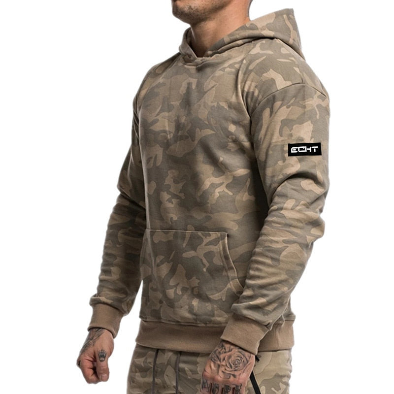 Men's Camoflauge Hoodie + Pants Sweatsuit 2-Piece Set