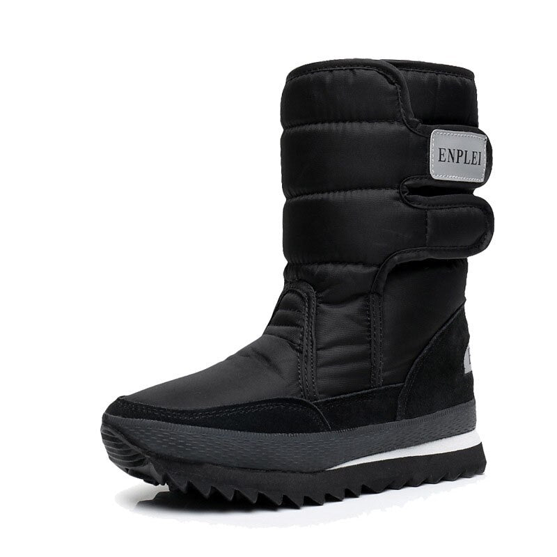 Mid-Calf Ladies Waterproof Platform Heel Snowboots