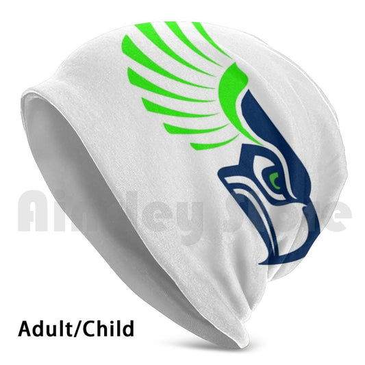 Seahawks Face Beanie Hedging Cap DIY Print Cushion Seahawks Seattle Football Wilmington College Green North Carolina