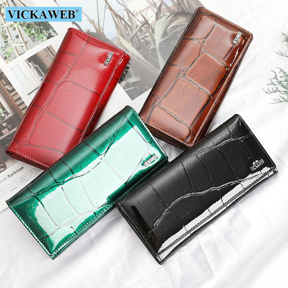 Ladies Genuine Leather Women Wallet Magnetic Hasp Wallet