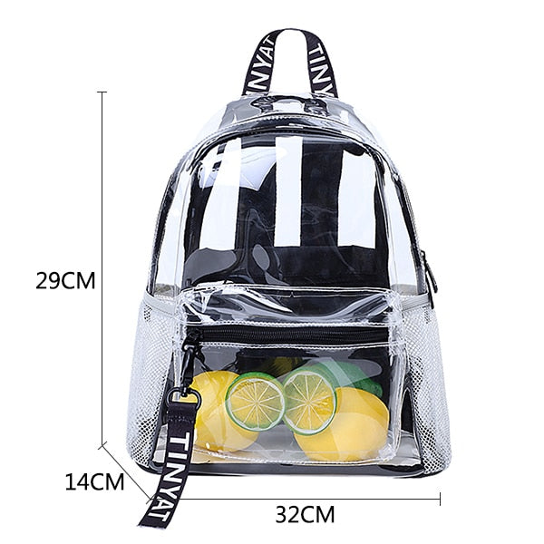 PVC Clear Transparent Waterproof Travel Backpack