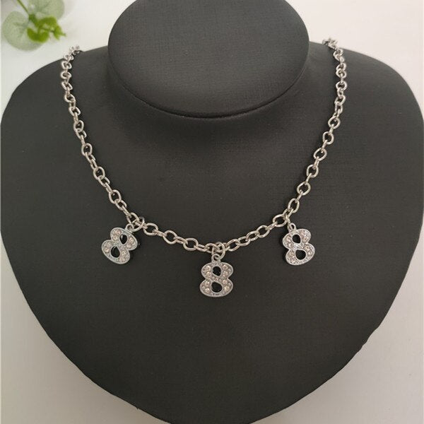 Letter Crystal Necklace Choker