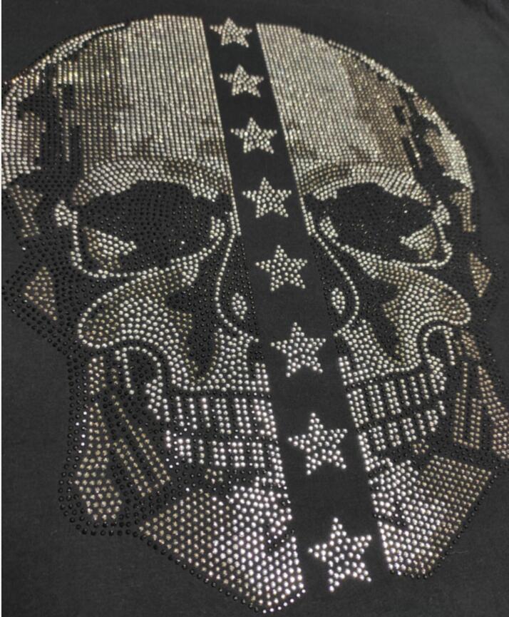 Men's Plein Skull Diamond Print Hoodie  Crewneck Sweatshirts