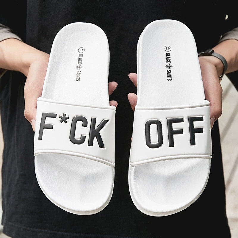 F*CK OFF/SHUT UP Men's Flip Flop Slides