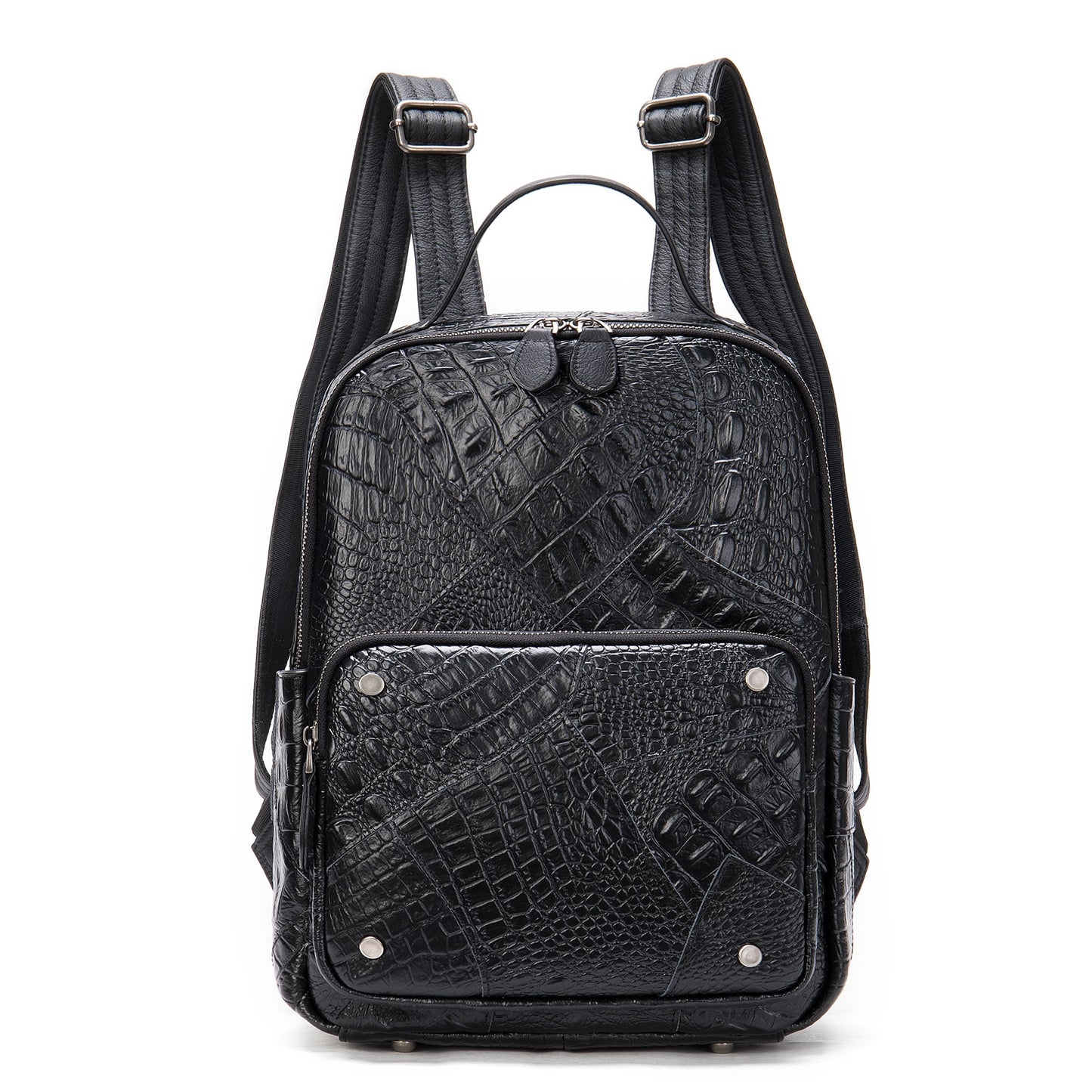 Geometric Printed Leather Laptop Backpack