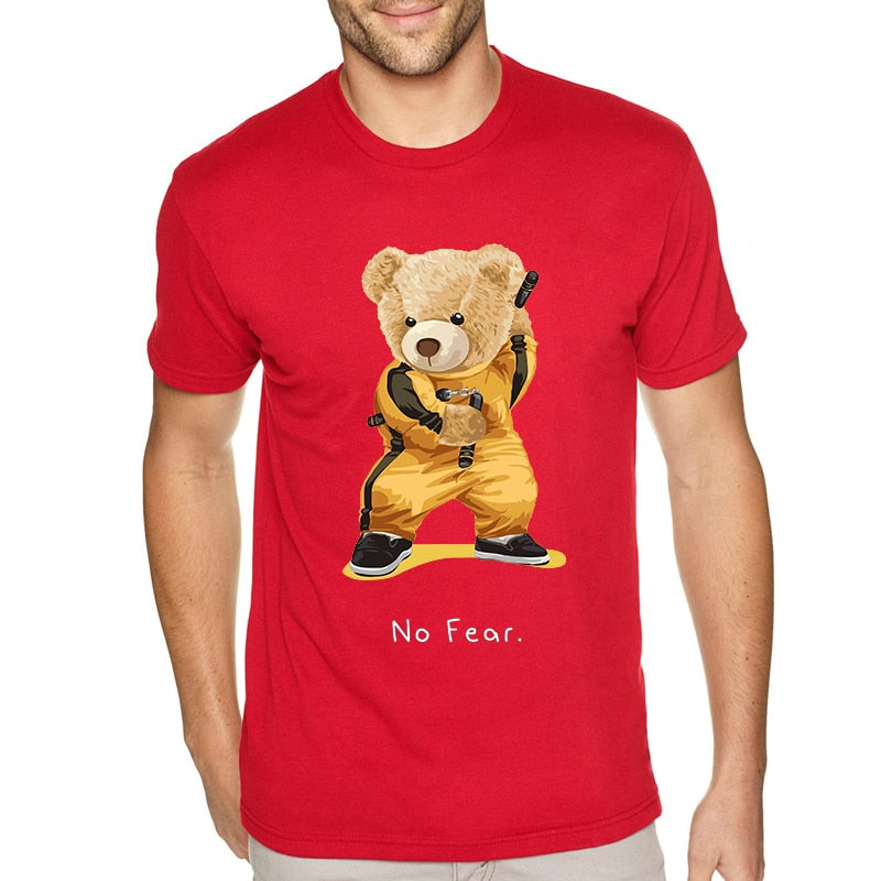 Men's Kung Fu Teddy Bear Graphic Short Sleeve T-Shirt-Big & Tall to 9X