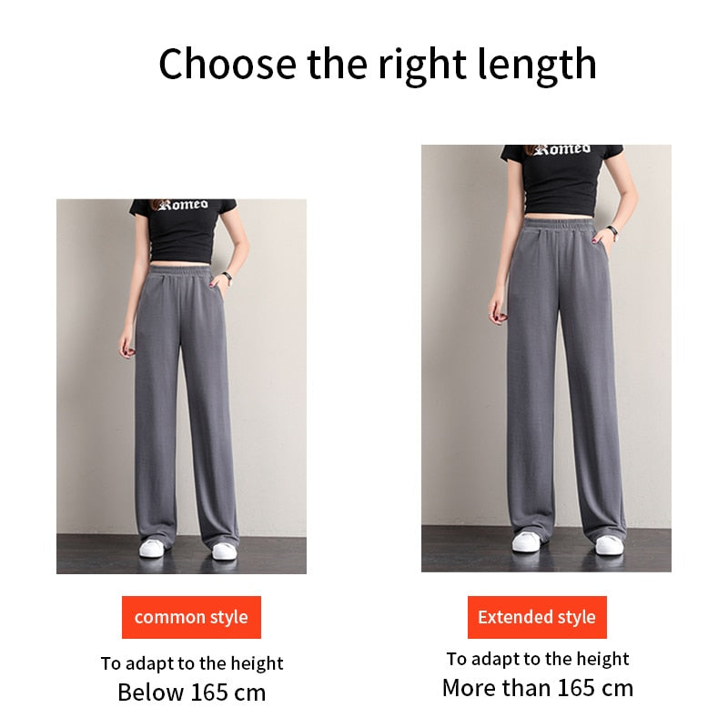 Straight Wide Leg High Waist Ladies Sweatpants