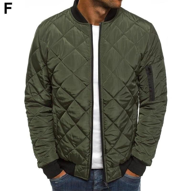 Men's Quilted Puffer Bomber Jacket