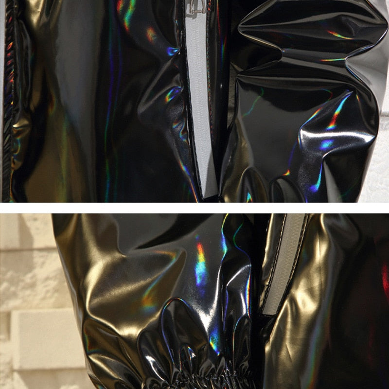 Shiny Men's Bomber Hooded Jacket