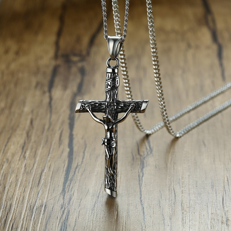 Jesus On The Cross Pendant Stainless Steel Unisex Chain