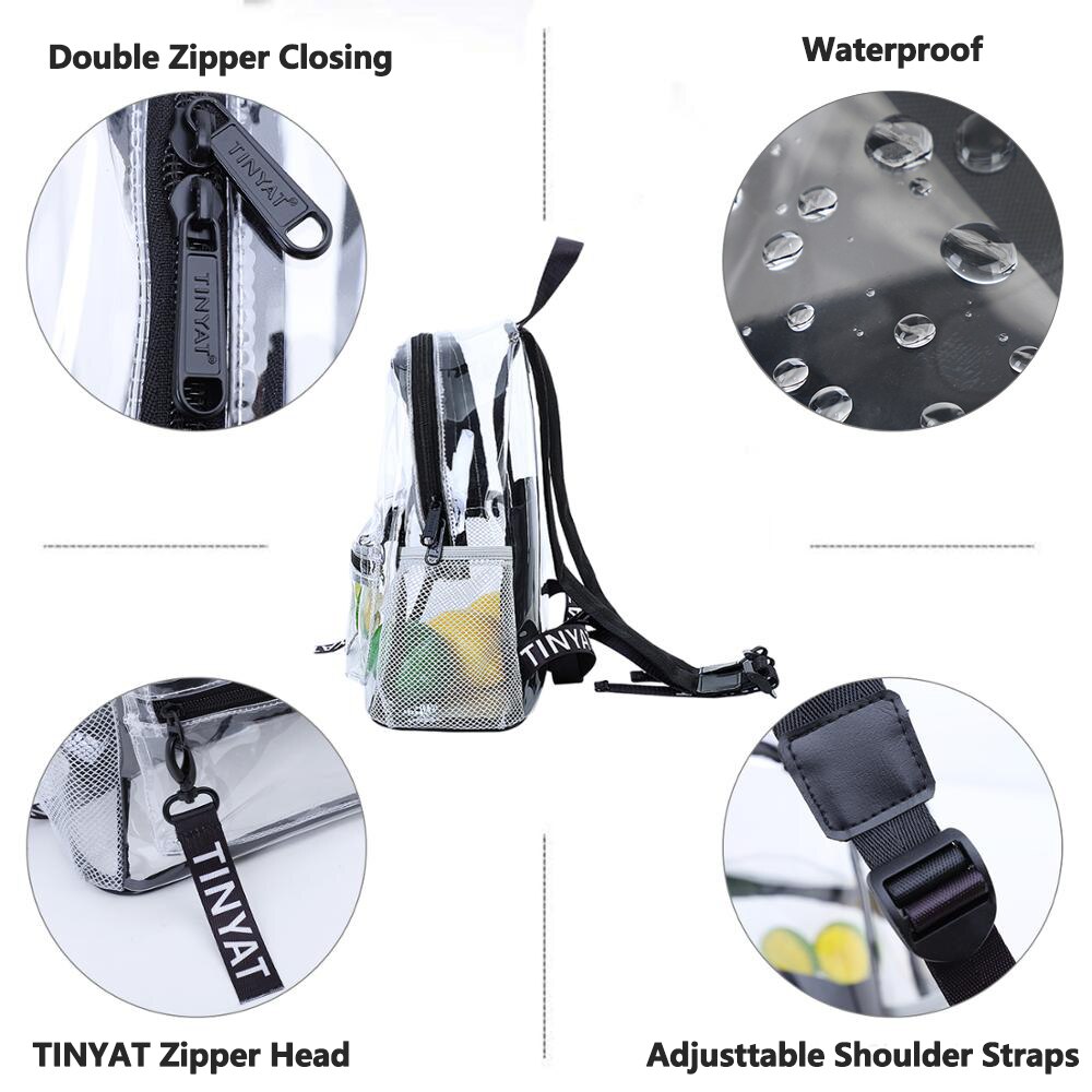 PVC Clear Transparent Waterproof Travel Backpack