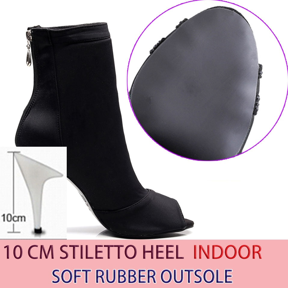 High Heel Ladies Black Ankle Boots