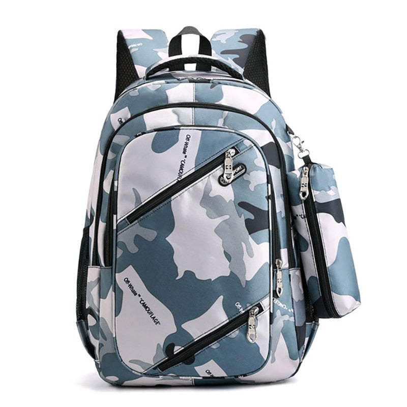 Waterproof Nylon Student Bookbag Travel Camouflage Backpack