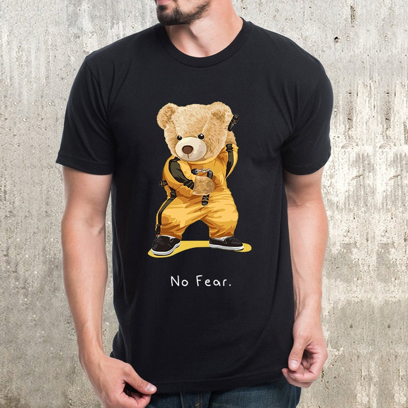 Men's Kung Fu Teddy Bear Graphic Short Sleeve T-Shirt-Big & Tall to 9X