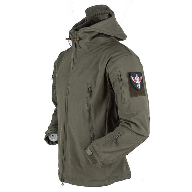 Men's Hooded Windproof Tactical Waterproof Army Combat Bomber Jacket