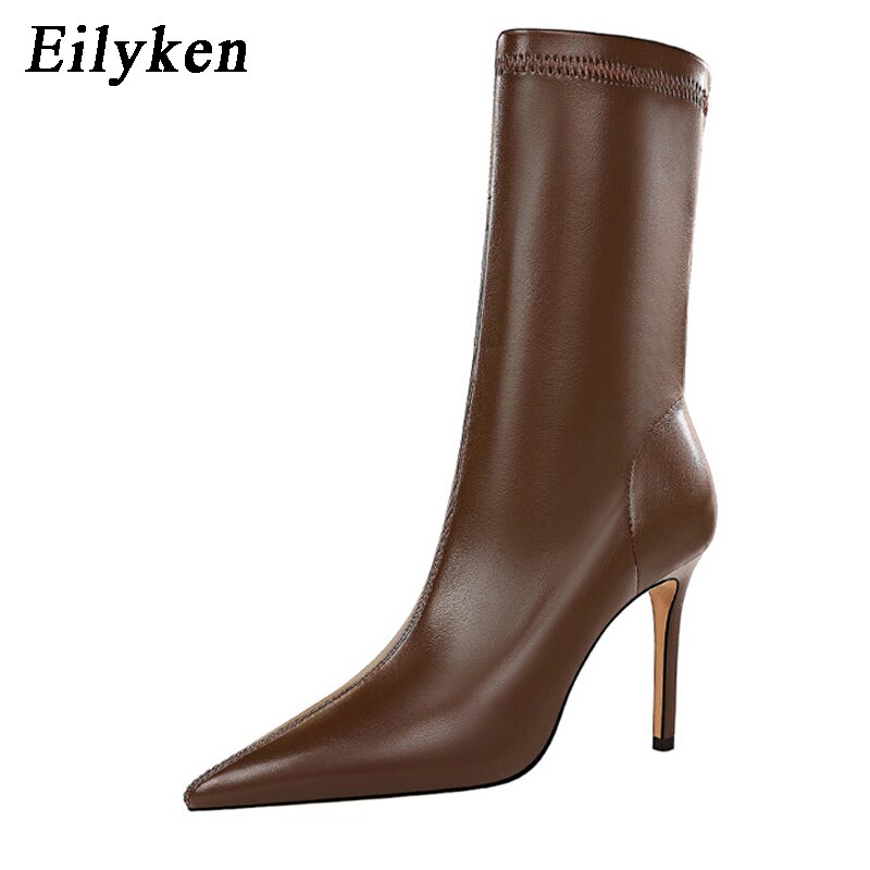 Soft PU Leather Pointed Toe Stiletto Ankle Boots