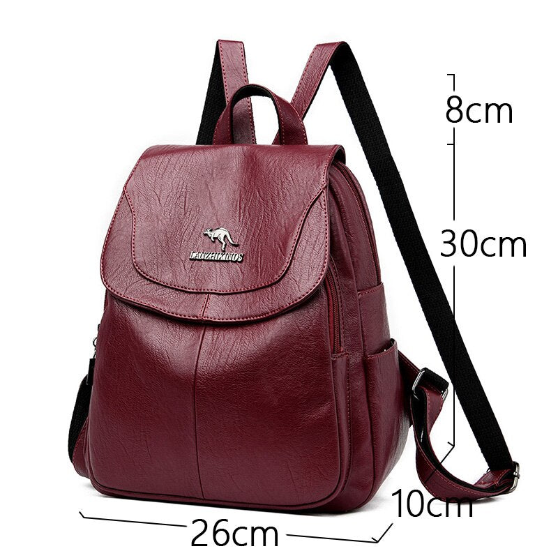 Women's Soft Leather Backpack Designer Shoulder Bag/Backpack