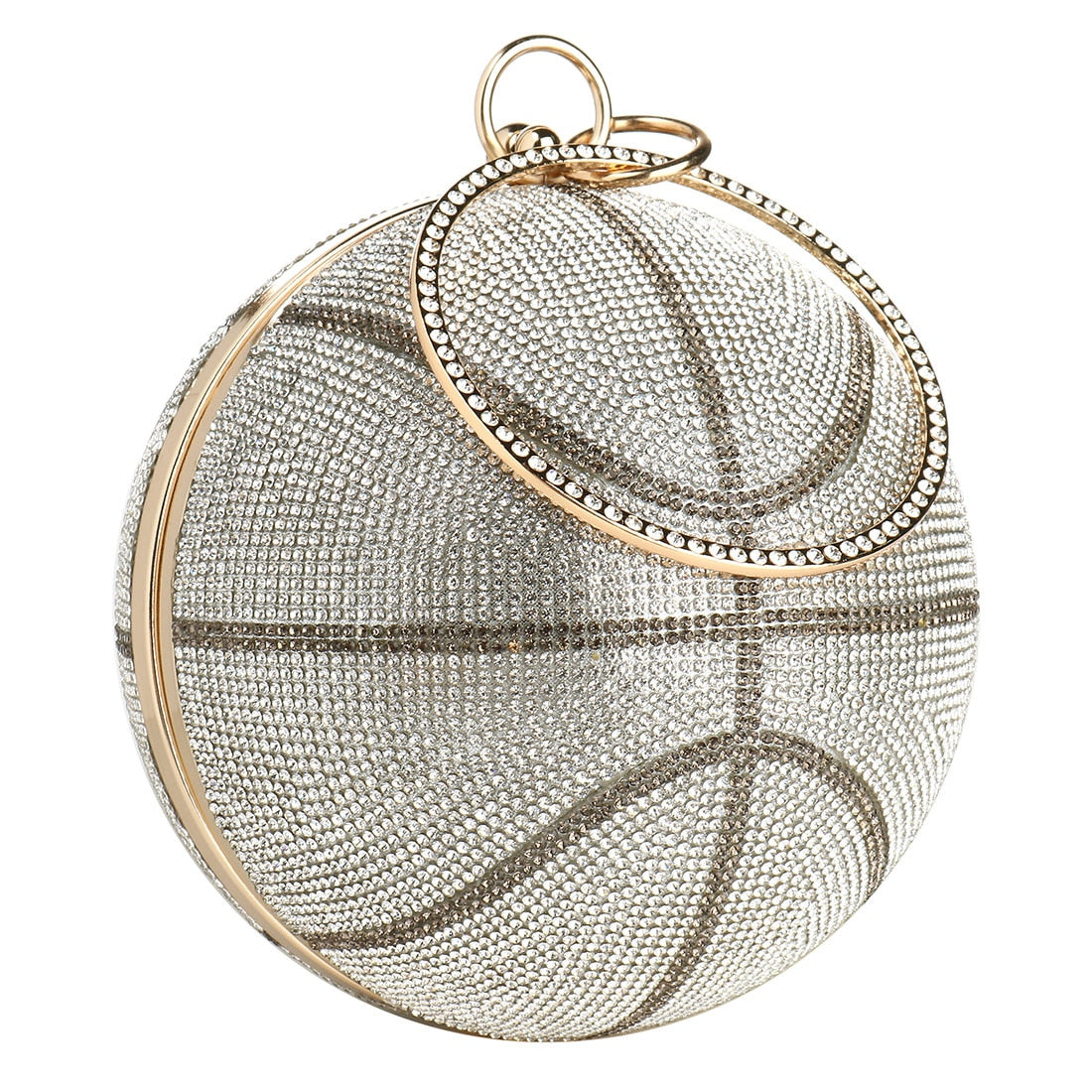 Colored Diamond Shoulder Chain Basketball Clutch Purse