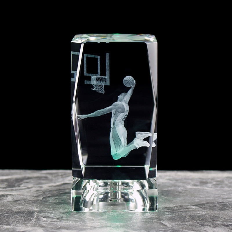 Mamba Never Out Crystal 3D Kobe Bryant Laser Engraved Cube