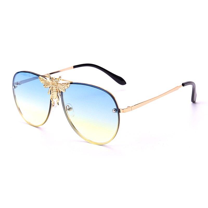 Bee Mirror Gradient Aviator Sunglasses