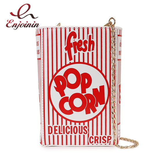 Popcorn Striped Design Chain Shoulder Crossbody Purse