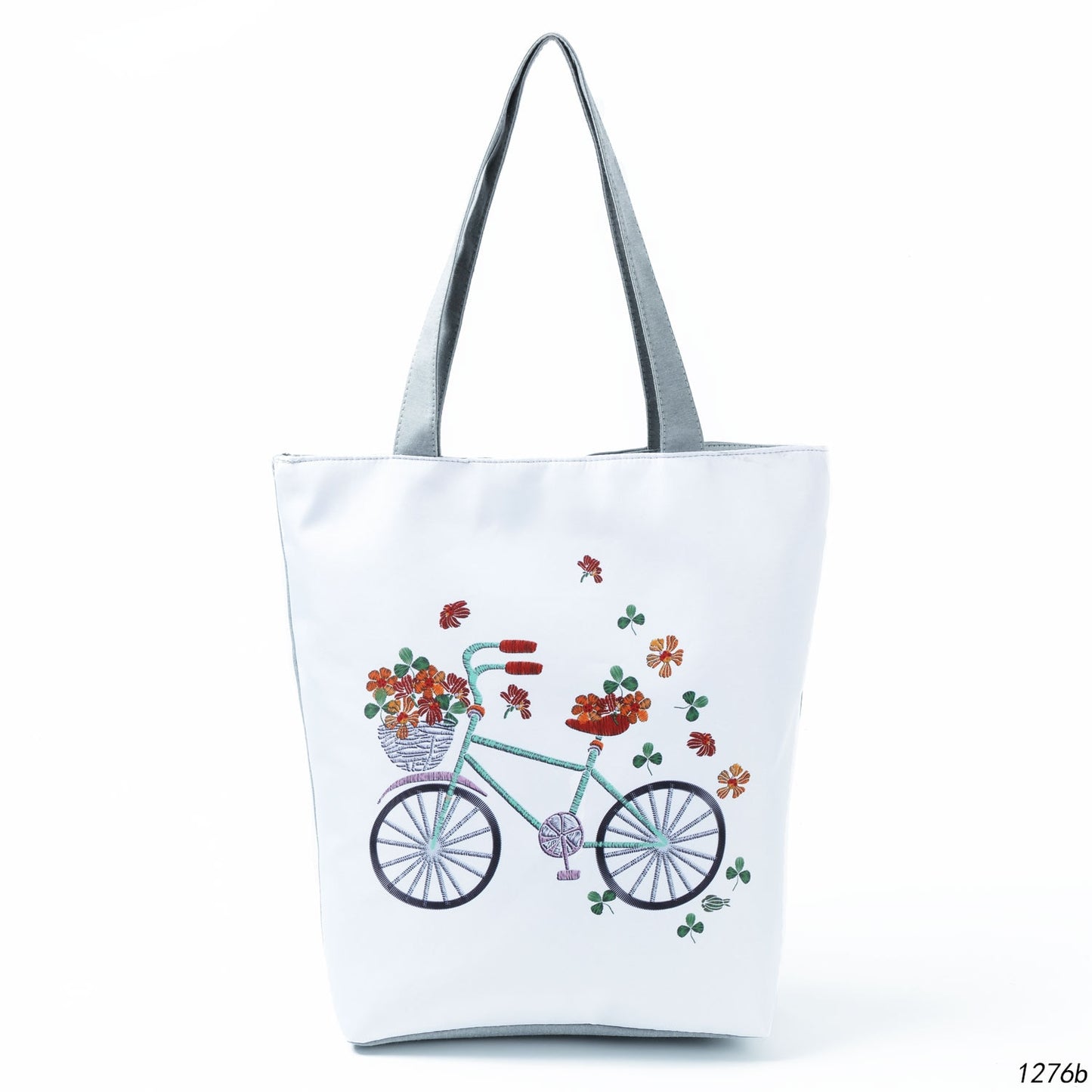 Floral Print Women Shoulder Canvas Shopping Tote Bag