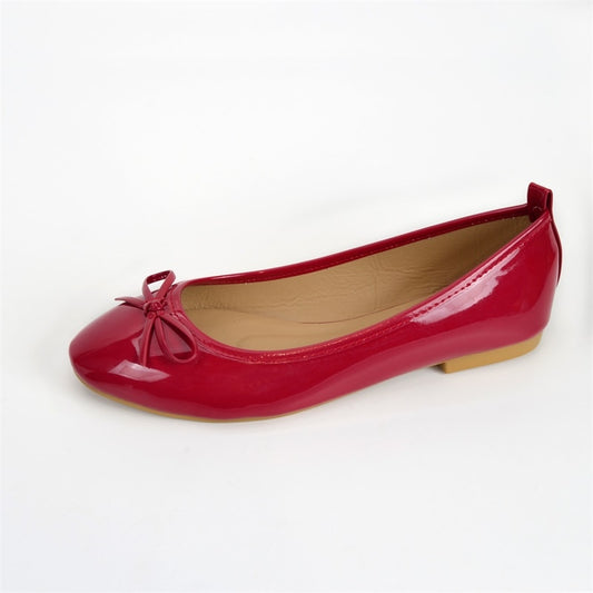 Ballet Patent Leather Bowknot Flat Ladies Shoes