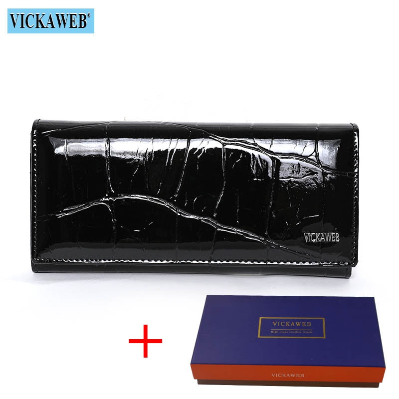 Ladies Genuine Leather Women Wallet Magnetic Hasp Wallet