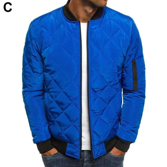 Men's Quilted Puffer Bomber Jacket