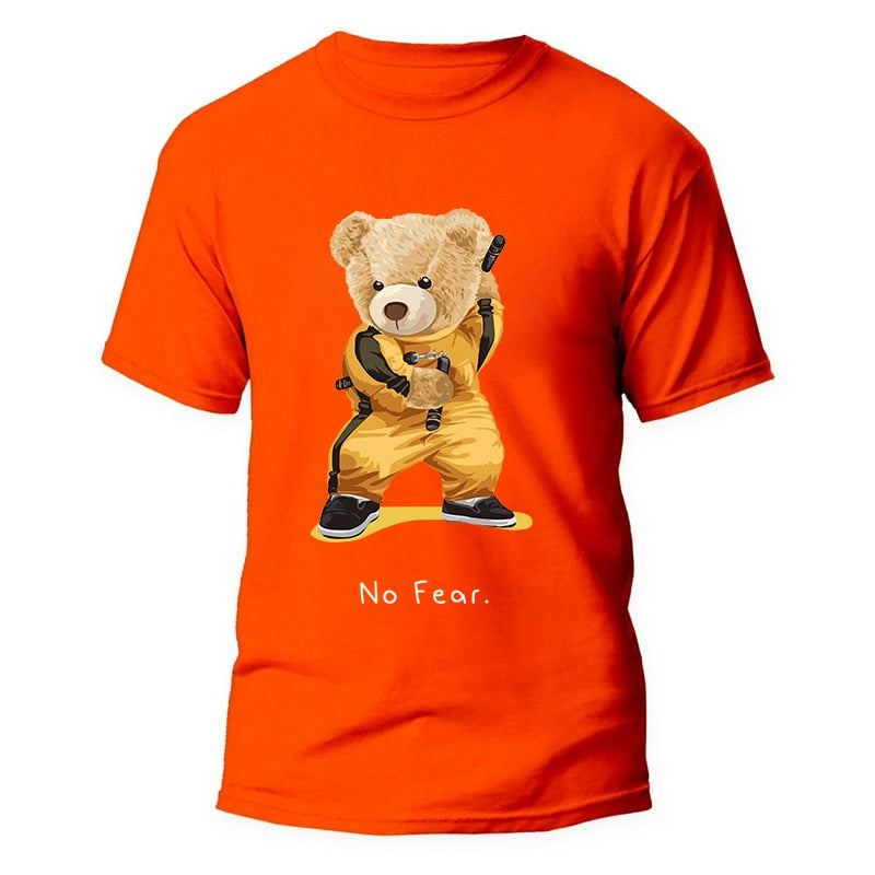 Men's Kung Fu Teddy Bear Graphic Short Sleeve T-Shirt-Big & Tall to 9X