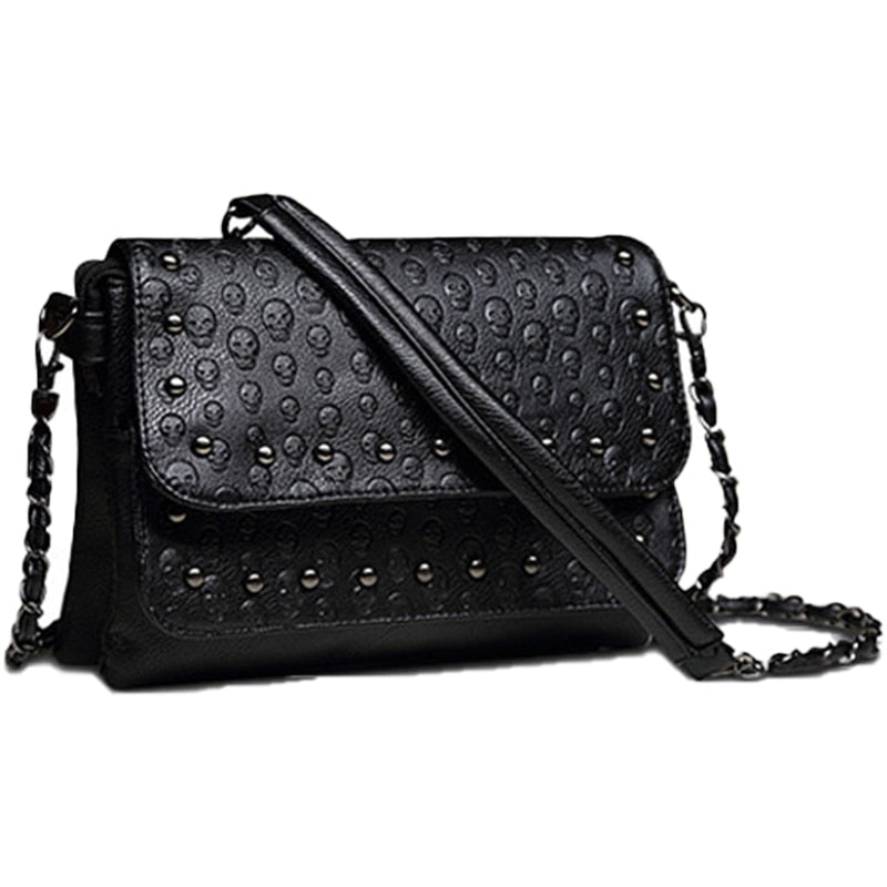 Rivet Design Black Leather Purse