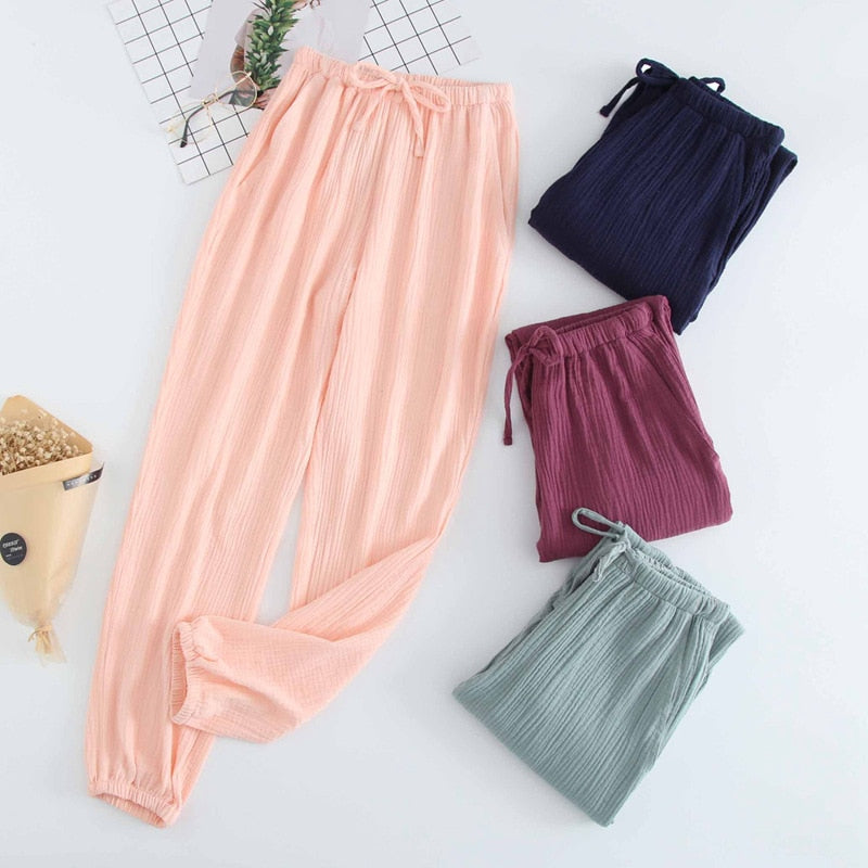 Loose Japanese Drawstring Women's Pajama Pants