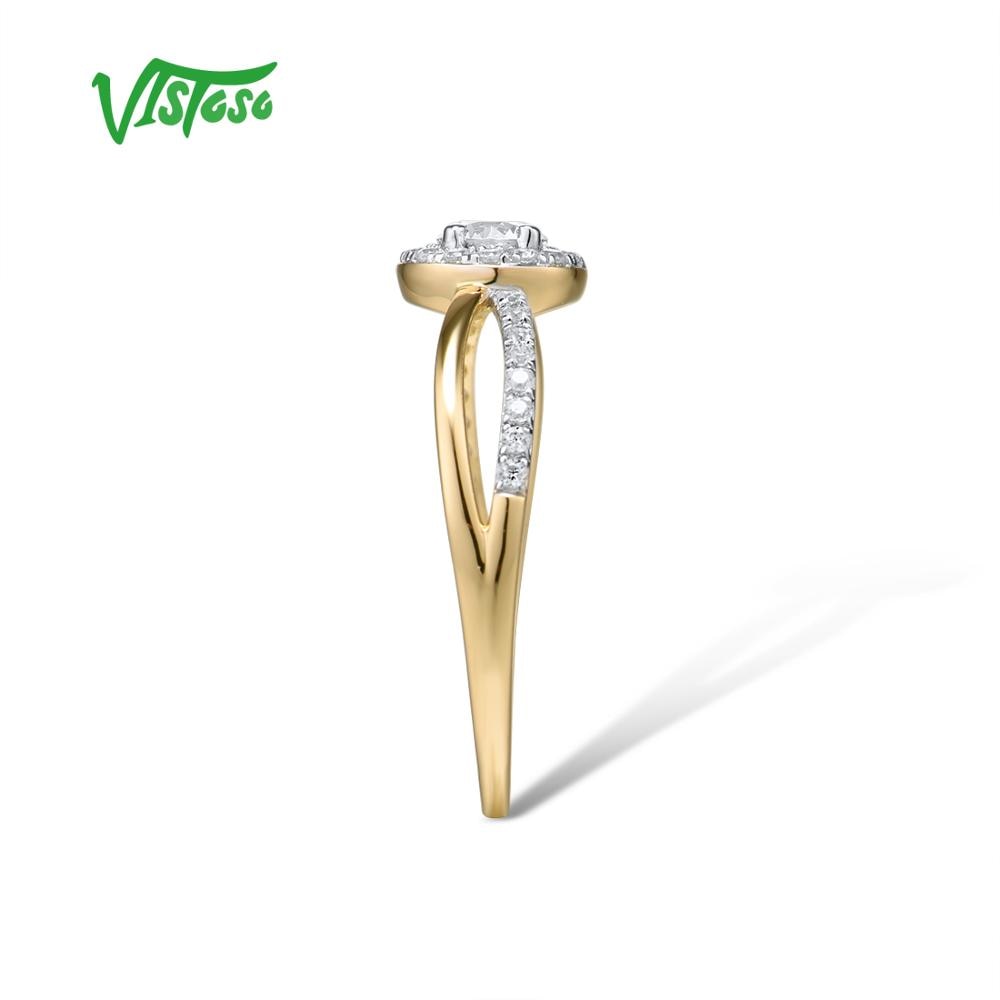 9K 375 Yellow Gold Ring Sparkling White CZ Gold Engagement Rings