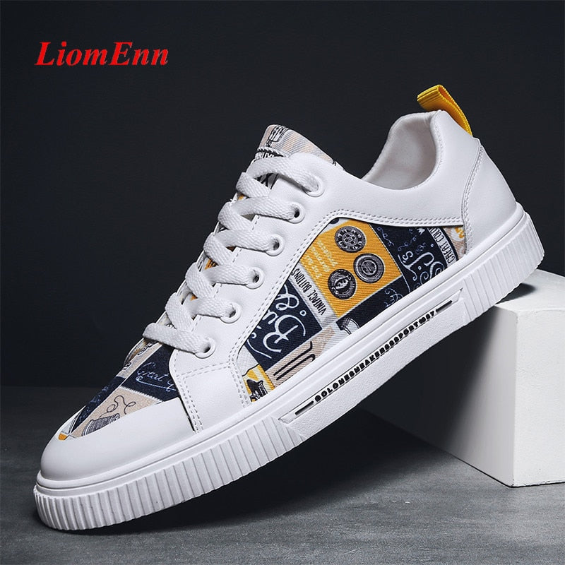 Graffiti Print Women's Flat Vulcanized Sneakers