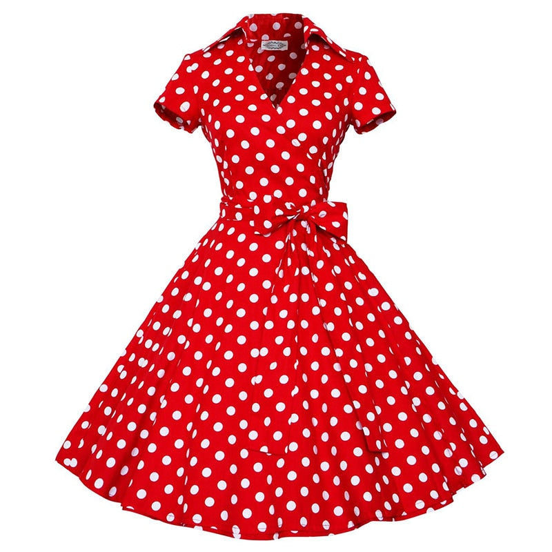 Women's Polka Dot Vintage Swing Dress