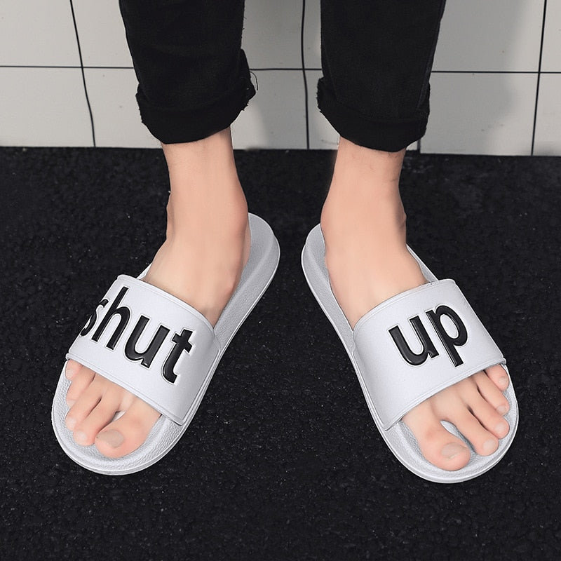 F*CK OFF/SHUT UP Men's Flip Flop Slides