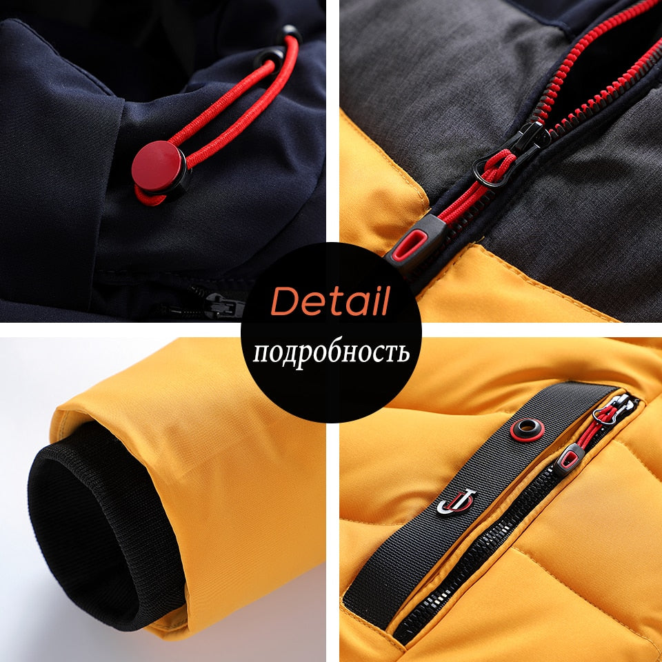 Hooded Men's Colorblock Waterproof Jacket