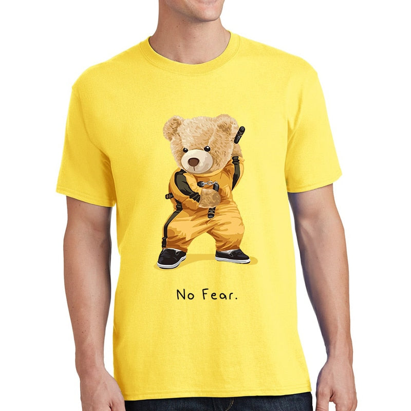 Men's Kung Fu Teddy Bear Graphic Short Sleeve T-Shirt-Big & Tall to 9X