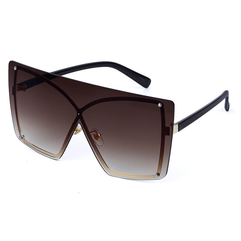 Oversized Rimless Square Sunglasses Metal UV400