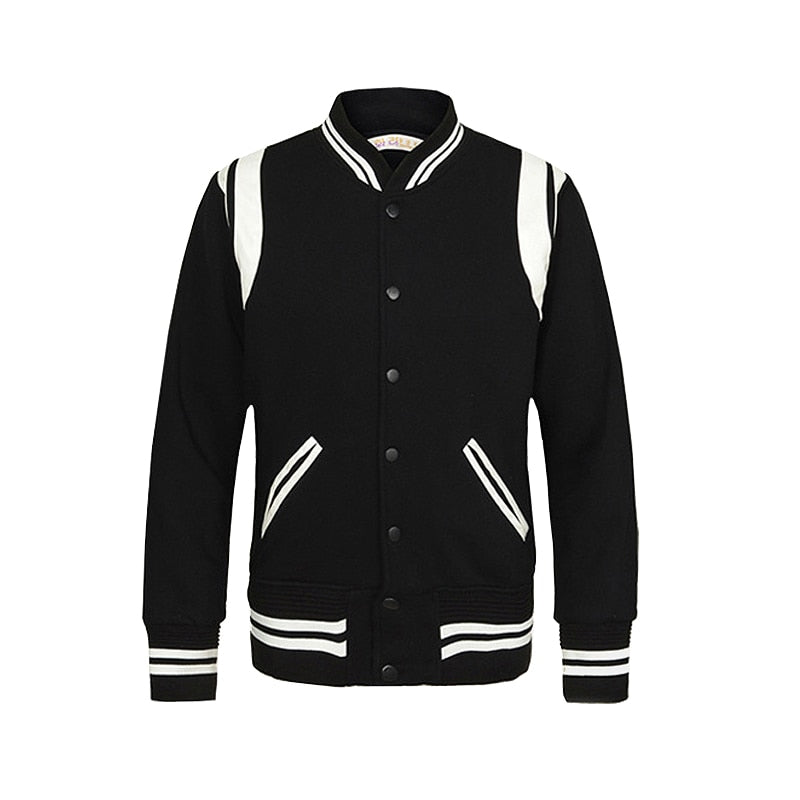 Men's Rib Sleeve Cotton Baseball Jackets