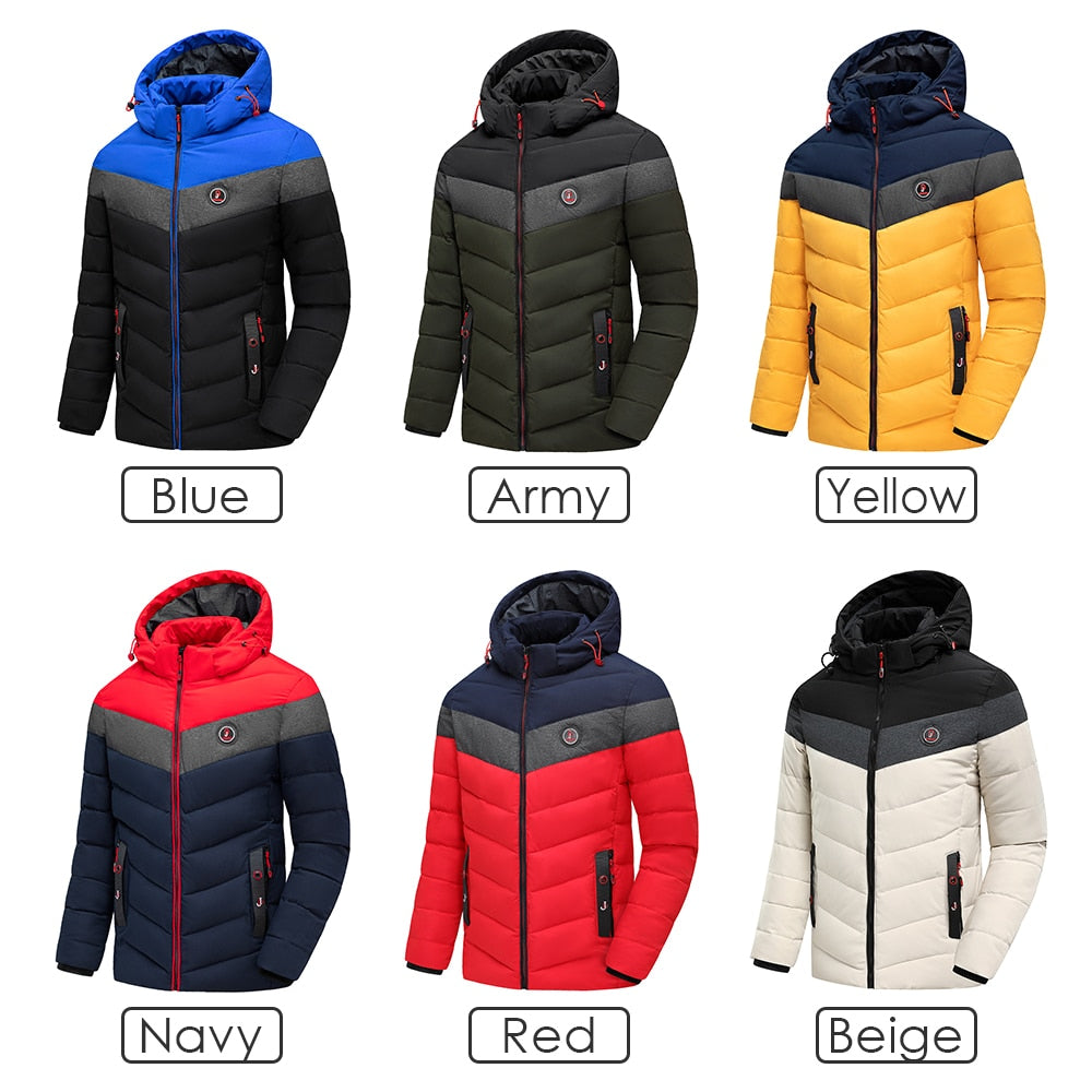 Hooded Men's Colorblock Waterproof Jacket