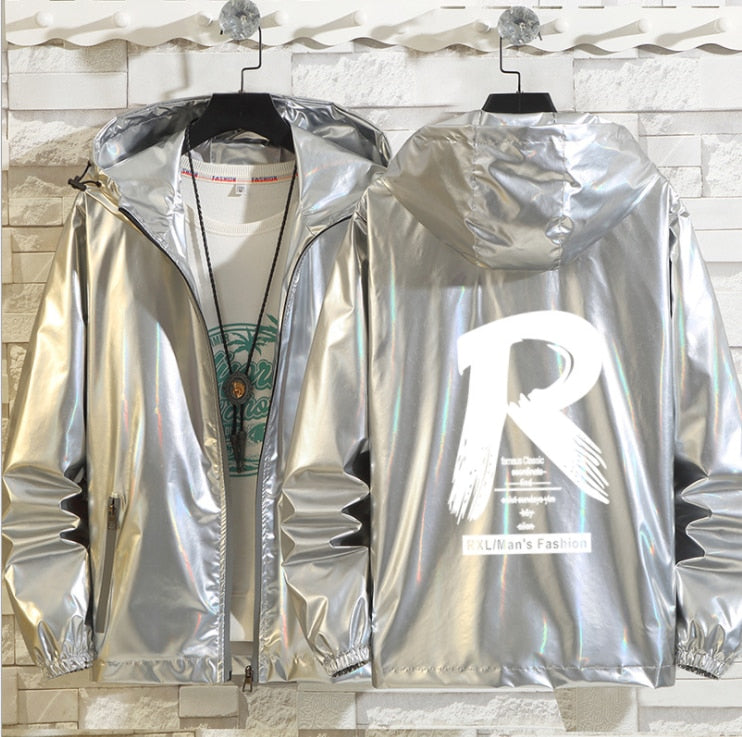 Shiny Men's Bomber Hooded Jacket