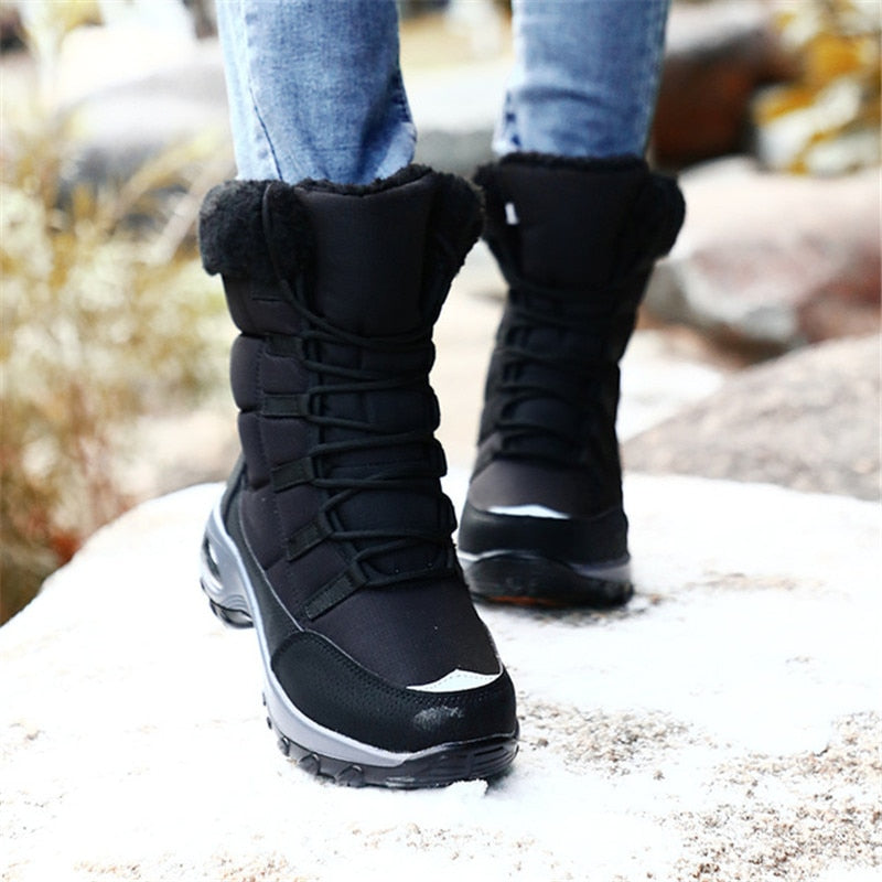 Waterproof Winter Women's Snow Fur Lined Non-Slip Ankle Snowboots