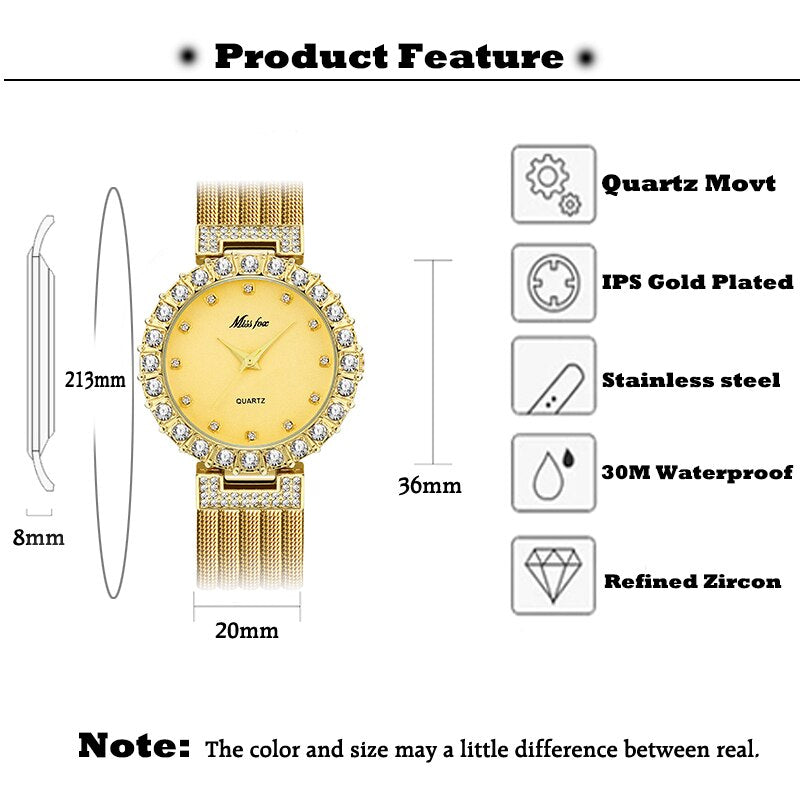 Waterproof Diamond Ladies Quartz Watch