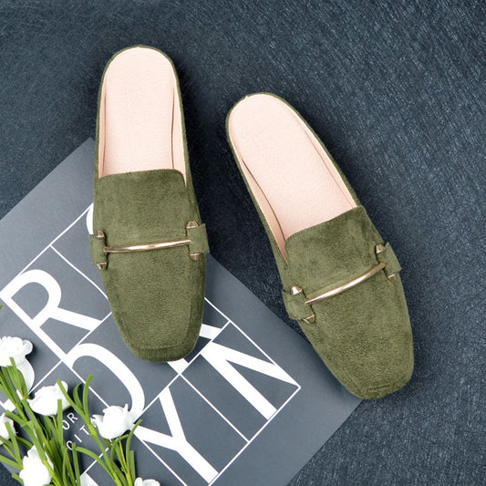 Slip-On Wooden Block Heel Ladies Platform Mules