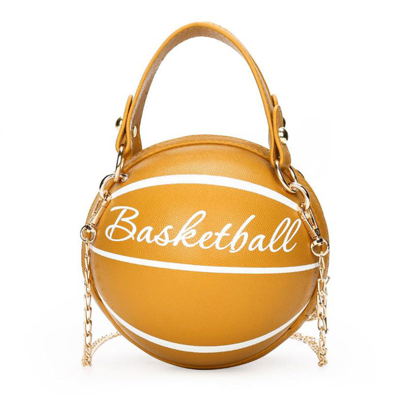 Crossbody Chain Shoulder Leather Basketball Bag